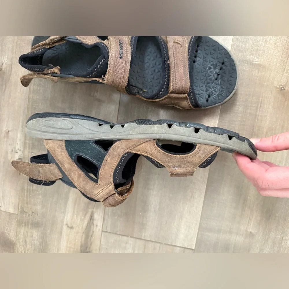 Merrell Cambrian Strap Dark Earth Sandal Vibram Sole Men 13 Performance Hiking‎